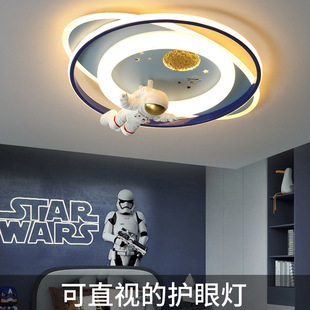 Ins Style Children's Room Lamps Boys and Girls Bedroom Lamps Creative Personalized Astronaut Spaceman Eye Protection Ceiling Lamp
