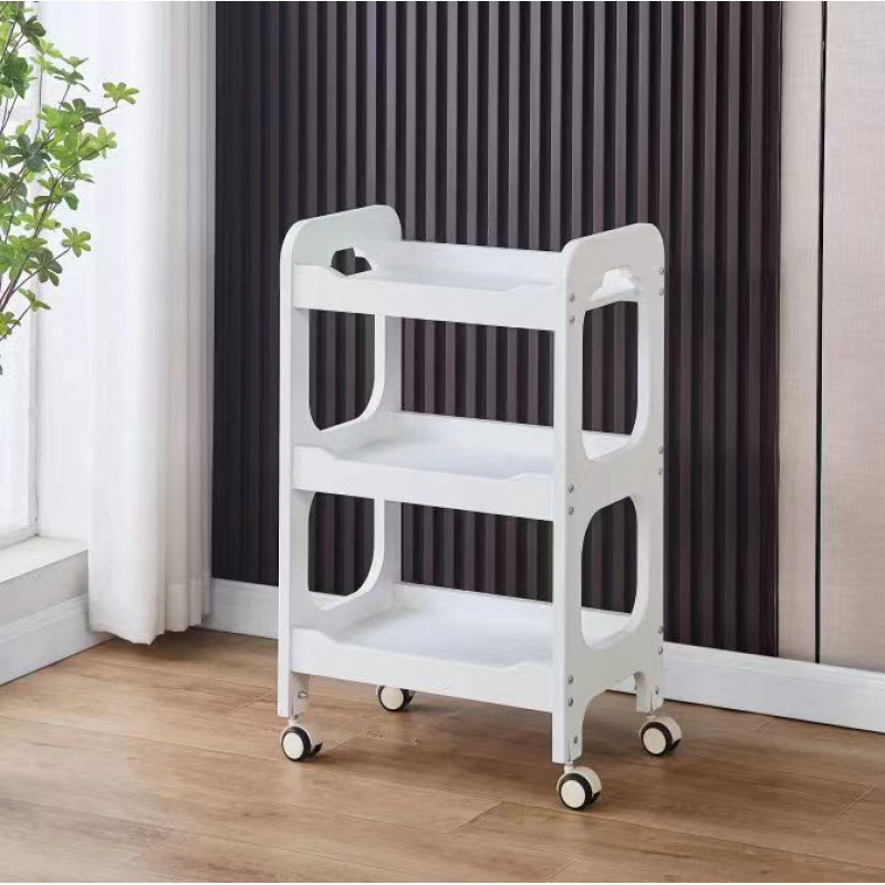 Salón de belleza carro especial gestión de la piel móvil de mano empuje estante de almacenamiento de plástico cuidado instrumento mano herramienta de empuje Coche