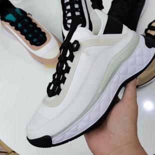 Chanel-Style Women's Sneakers 20255 Summer Thick-Soled Dad Shoes Versatile Casual Genuine Leather Height-Increasing Sneakers
