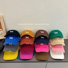 子供の帽子は韓国系のかわいい子犬が野球帽を刺繍します。