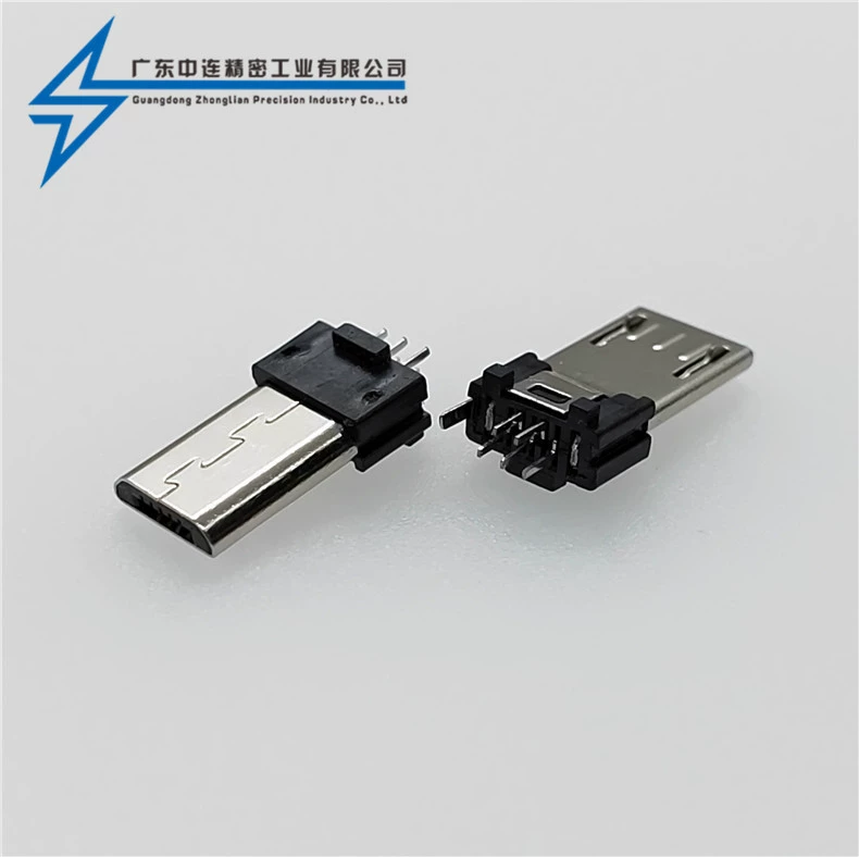 Китайский USB-разъем micro USB (штекер) MICRO штекер с фиксатором, колонный micro штекер