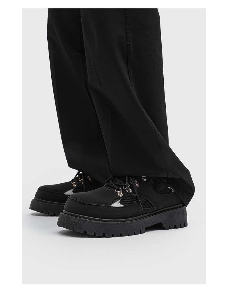 Herren Arbeitsschuhe Winter Outdoor Wandern wasserdicht und rutschfest Herren Freizeit Lederschuhe, schwarz Baustelle Arbeit_voghion.com