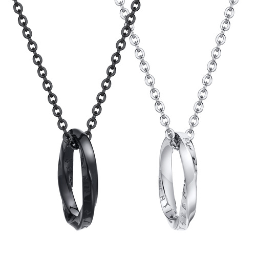 European and American jewelry stainless steel Viking rune Mobius pendant steel color men's necklace accessories PN-1708