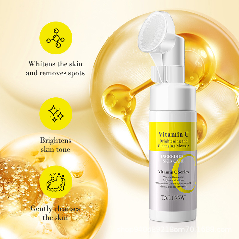 TALINNA全英文跨境外贸维生素C泡沫洁面乳慕斯洗面奶面部清洁批发
