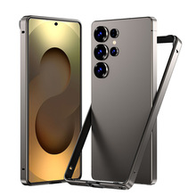 跨境适用三星S25Ultra凸角硅胶金属边框S24plus四角防摔手机壳S25