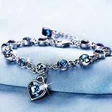 M 44267 Ocean Heart Crystal Bracelet ����֮��ˮ������ŷ����