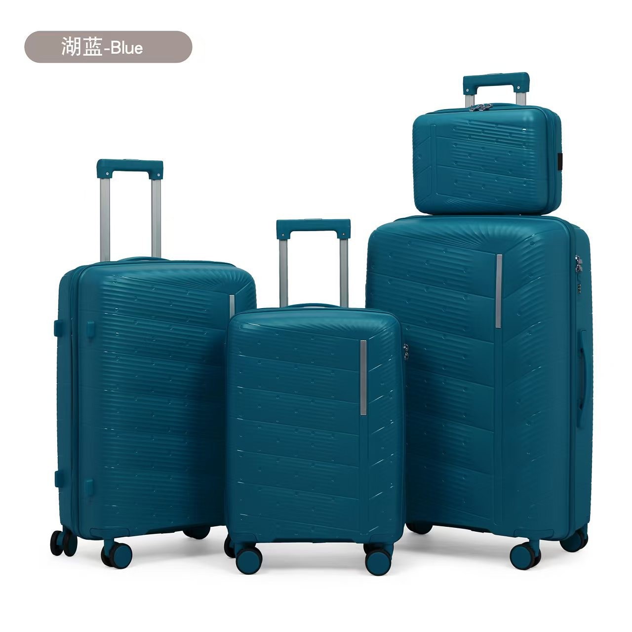 Procesamiento personalizado de cuatro piezas caja de tracción silenciosa rueda universal cremallera maleta de 20 pulgadas caja de cifrado maleta