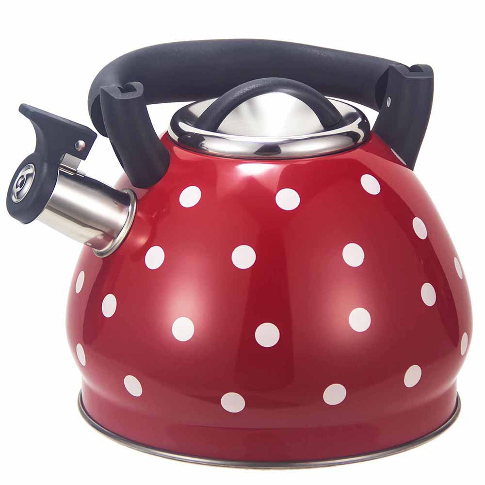 3L 빨간색 물방울 무늬 접이식 손잡이