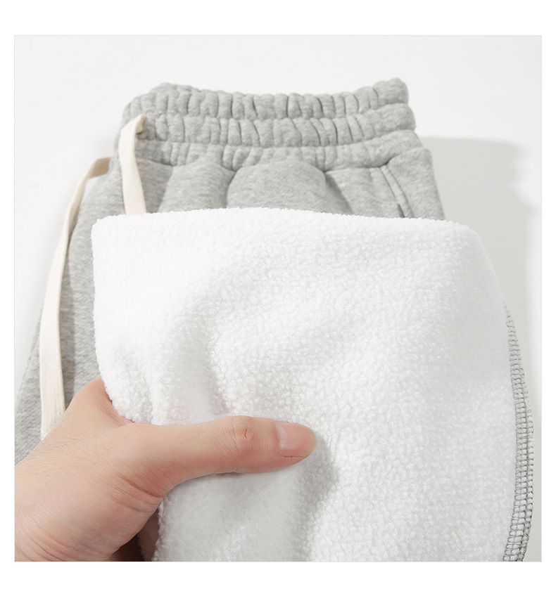 登爵男装摇粒绒400g重磅卫裤2023秋冬新款宽松加绒卫裤男