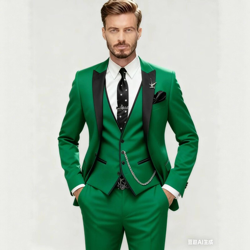 2025 African Cross-Border Men's Slim-Fit Three-Piece Suit Wedding Groom Tuxedo Suit Prom Suit 2025 African Cross-Border Men's Slim-Fit Three-Piece Suit Wedding Groom Tuxedo Suit Prom Suit