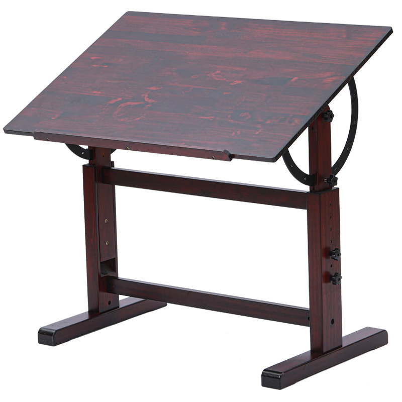 Painting Workbench Solid Wood Painting Table Adjustable Height Tilt Lift Studio Classroom Oil Painting Table Art Drawing Table