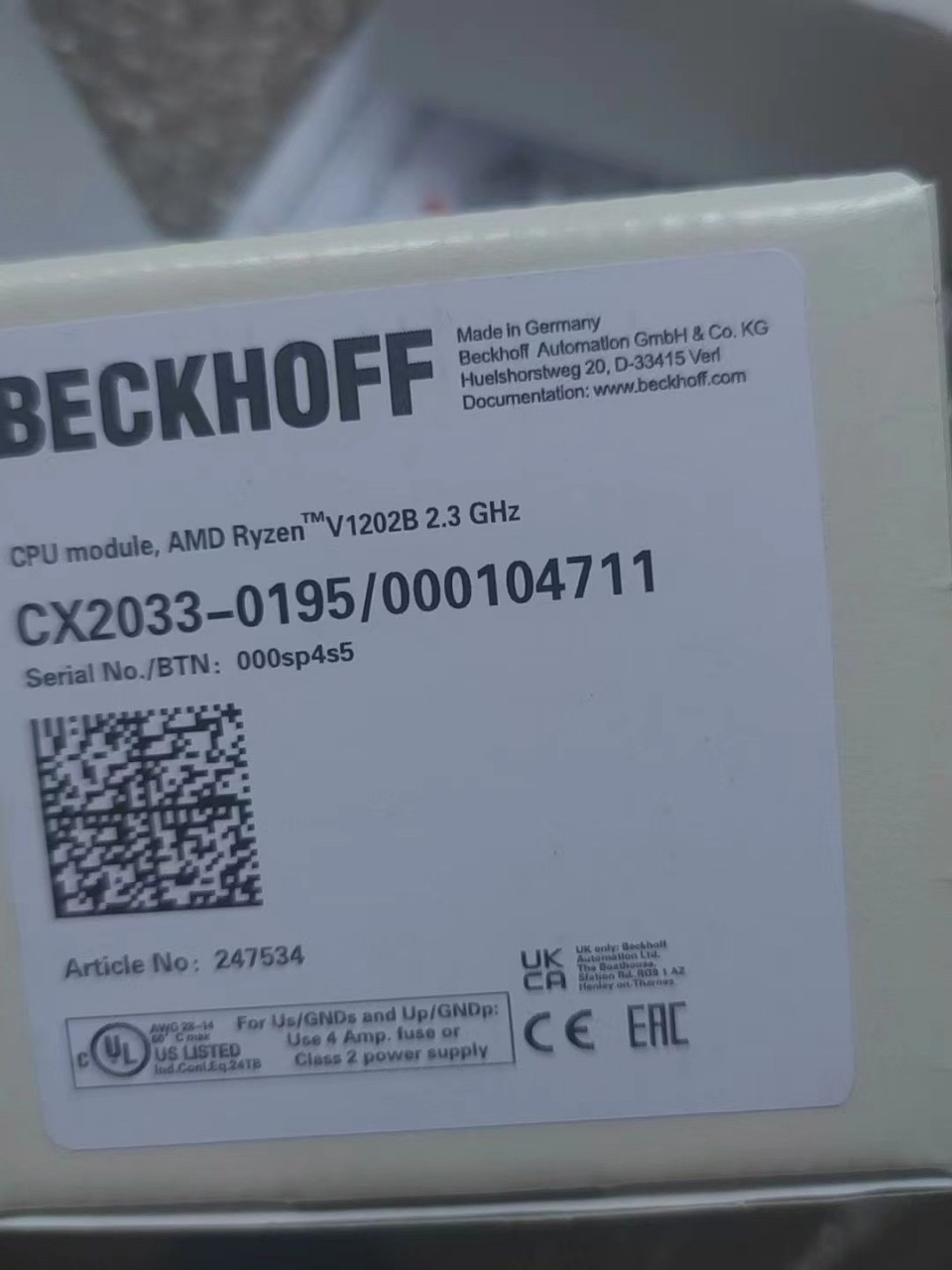 倍福控制器cX2033-0190 全新原装CX2900-0038全新CX2900-0040议价