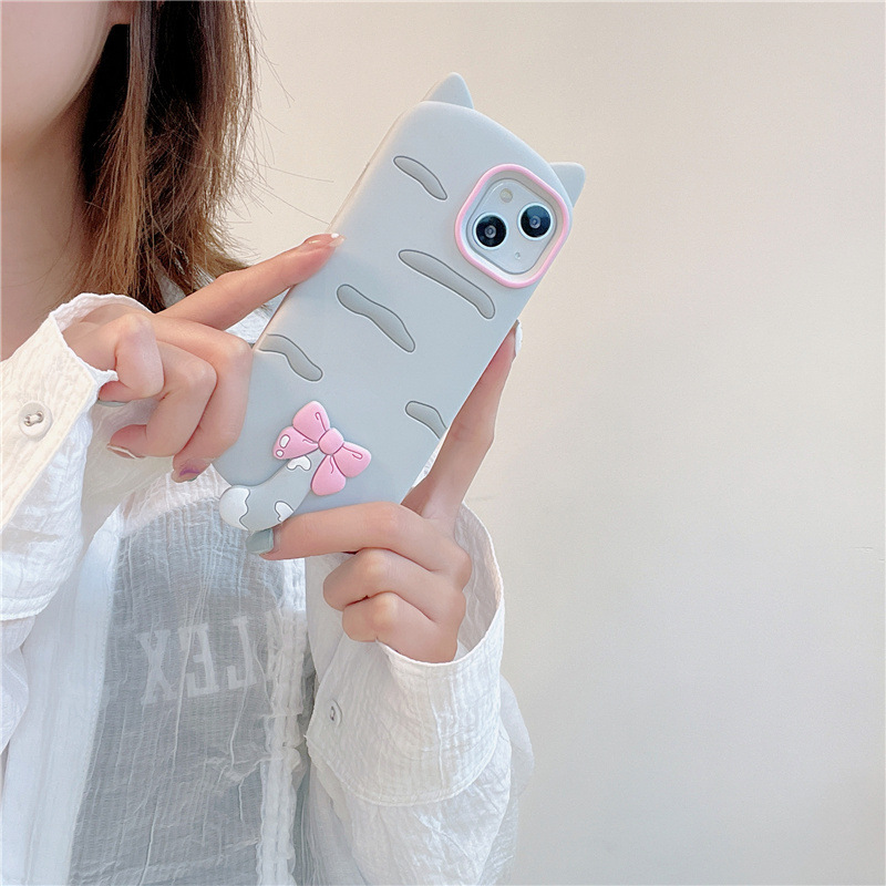 Cute Kitten Suitable for Samsung S25Ultra All-Inclusive Anti-Fall A26 Silicone S24 Fun S23 Stereo S24Fe