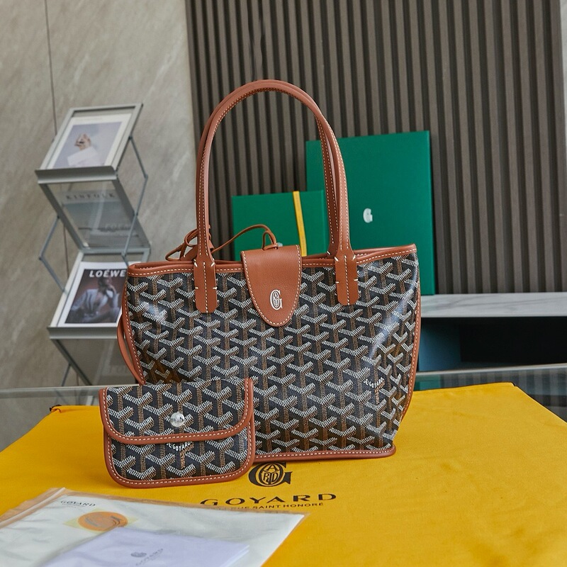 Goyard Mini Double-Sided Shopping Bag Tote Bag Dog-Tooth Tote Shoulder Bag