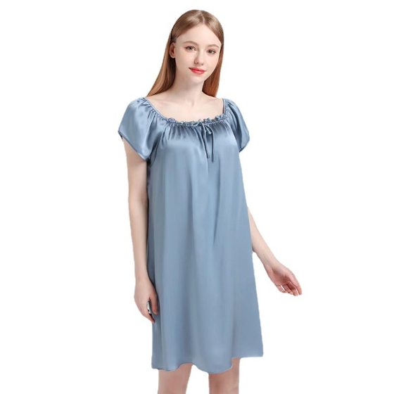 Summer Gift Silk Nightgown Loose plus size Women's dress 100 Silk Pajamas Home Clothes Practical Gift Giving