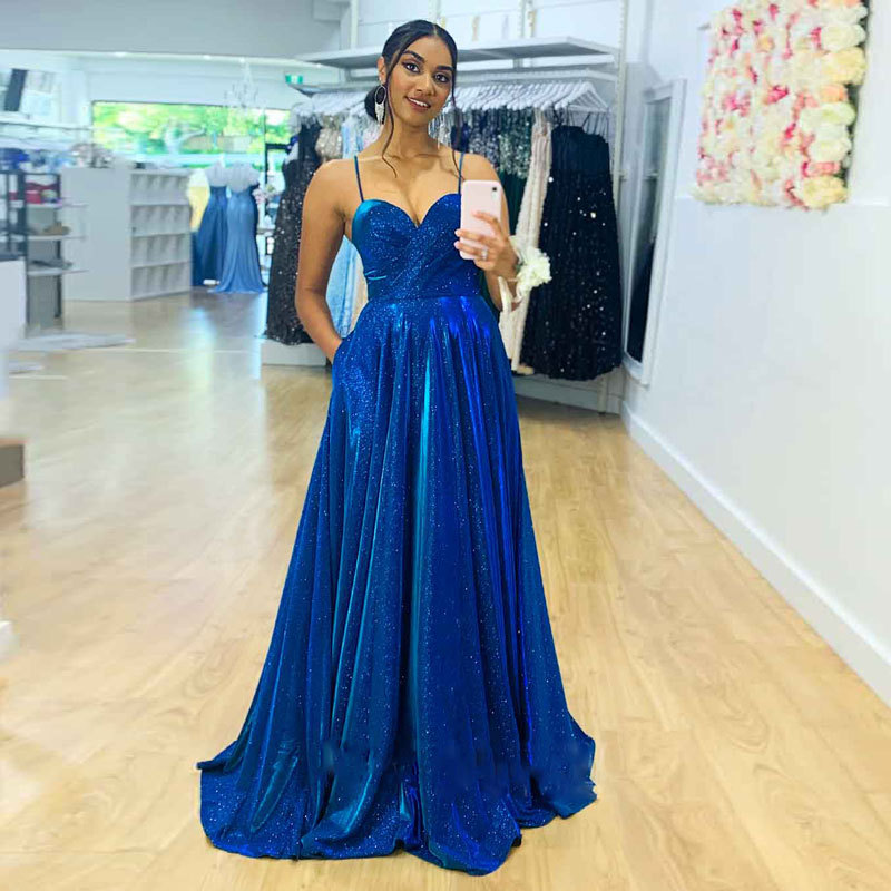 El Comercio exterior europeo y americano Amazon AliExpress deseo vestido de noche de las mujeres una correa sexy vestido largo elegante