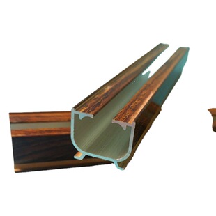 Aluminum Alloy wood grain straight rail engineering home decoration thickened curtain track