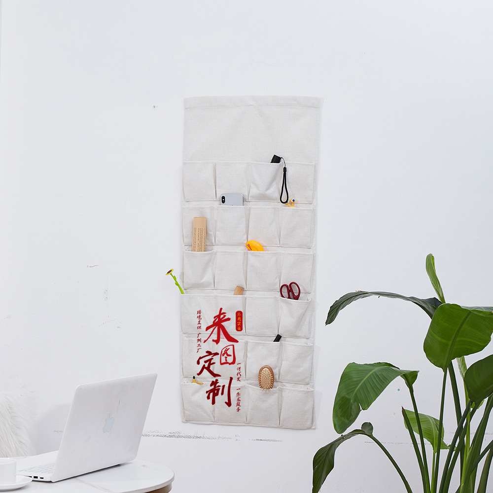 La imagen se puede arreglar detrás de la bolsa de almacenamiento de la puerta bolsa de almacenamiento colgante de pared bolsa de almacenamiento de varilla colgante de pared bolsa de organización