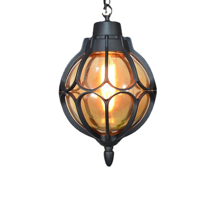 Bola anti-óxido araña retro al aire libre a prueba de lluvia lámpara de jardín uva estante pasillo lámpara balcón Villa jardín lámpara