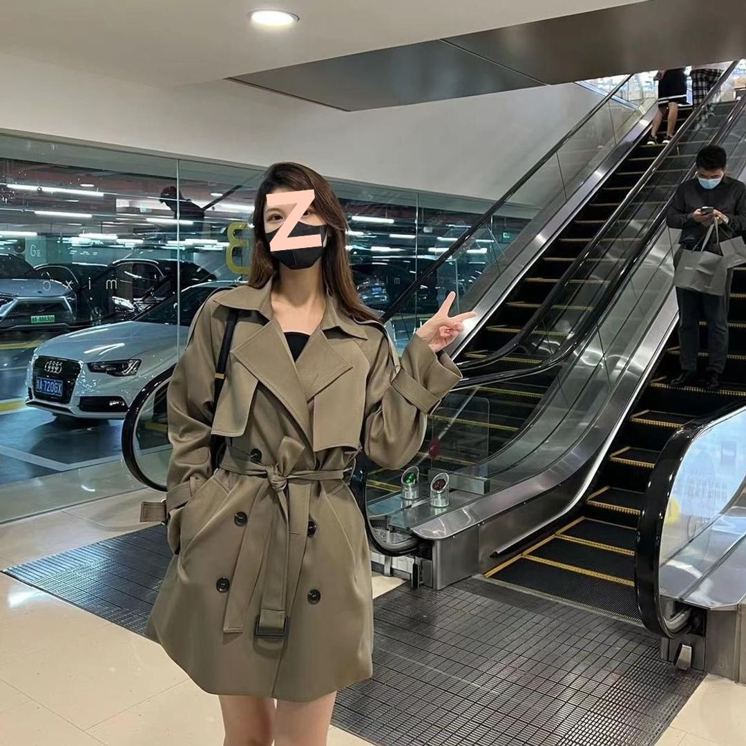 灰调绿短款