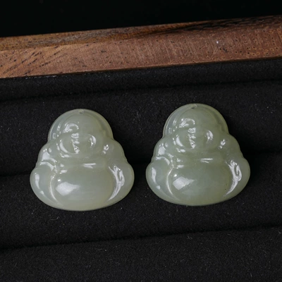 Zərgərlik ara hissələri: Jade Lion Pendant Spacer - 23-natural-hetian-jade-buddha