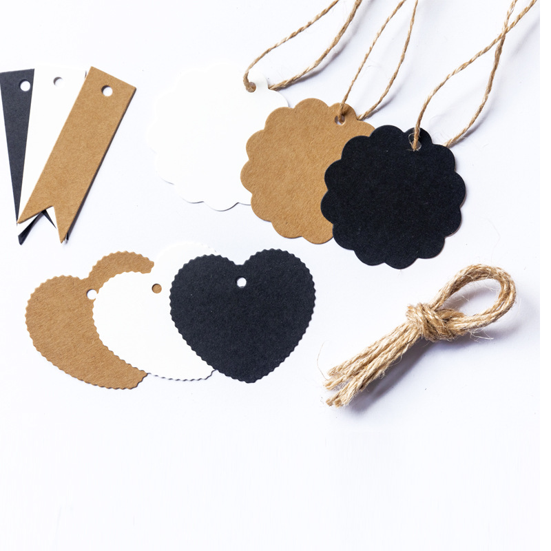 现货牛皮纸吊牌diy手工标签空白价格标衣服帽子亚马逊挂牌许愿卡