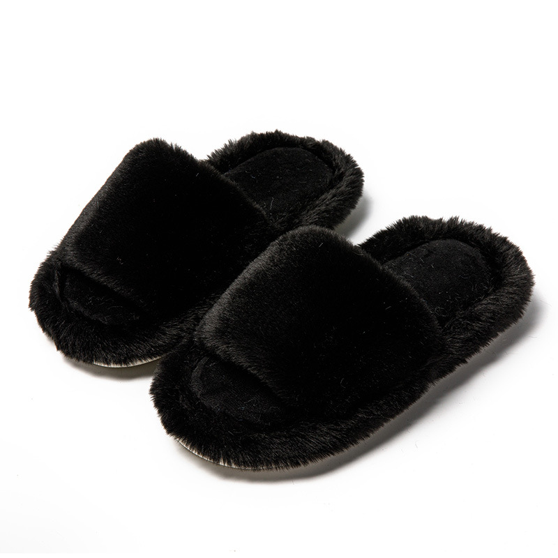 Transfronterizo Amazon ins Otoño e Invierno Zapatillas de algodón Casa de las mujeres zapatillas de felpa interior de color sólido zapatillas de felpa al por mayor de las mujeres