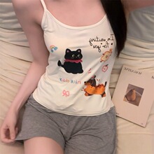 现货抖音密文吊带短裤睡衣女（人棉175克网店货源一件代发包邮