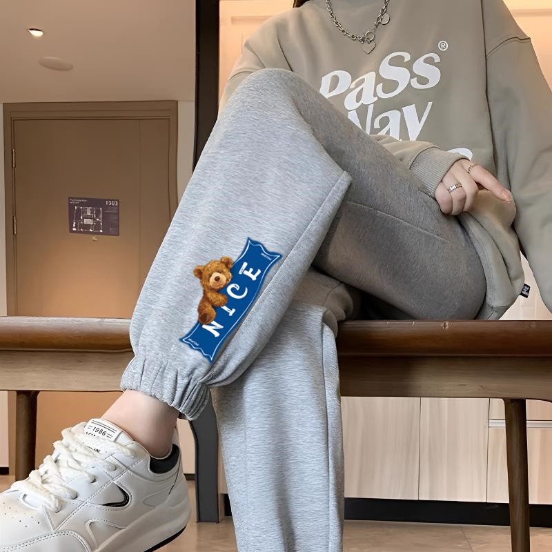 NICE 베어 레깅스 그레이 팬츠 얇은 스타일