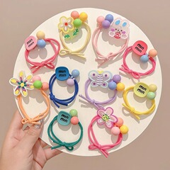 子供の髪の輪が可愛いカラーの高弾力で髪の紐を傷つけません。