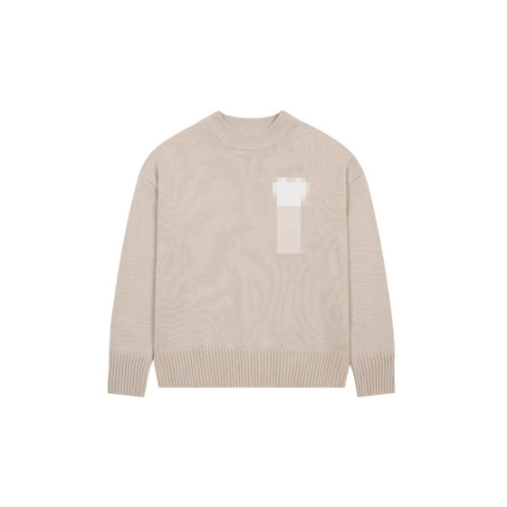 Solid Color Love Letter Korean Style Jacquard Knitted Long-sleeved Sweater Loose Casual All-match Round Neck Couple Top