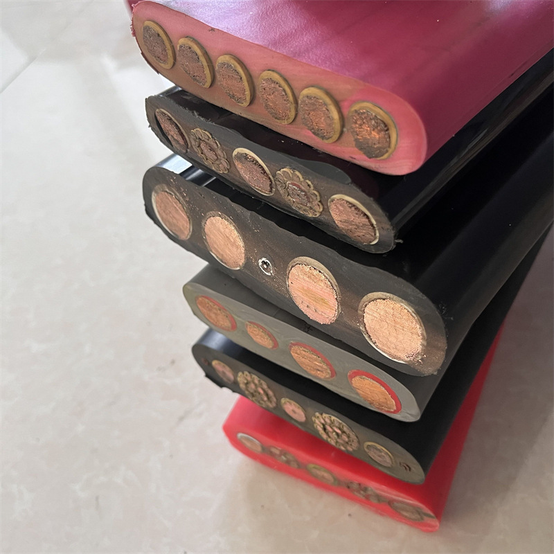 Supply dual steel wire flat cable for elevator hoistway, nitrile rubber cable for high-speed running elevators, trailing cable