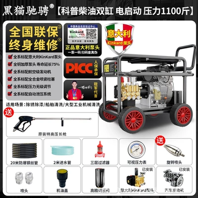 Cat Diesel Gasoline High-Pressure Car Car washing machine - multi-layer-old-painthull-oystertunnel-send-rotating-nozzle-stainless-steel-pump-head-diesel-parallel-bars-20m-steel-wire-pipeelectric-start