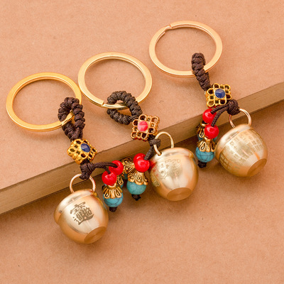 全黄铜迷你小百福缸包包钥匙扣挂件百福缸招财进宝钥匙扣地摊热消