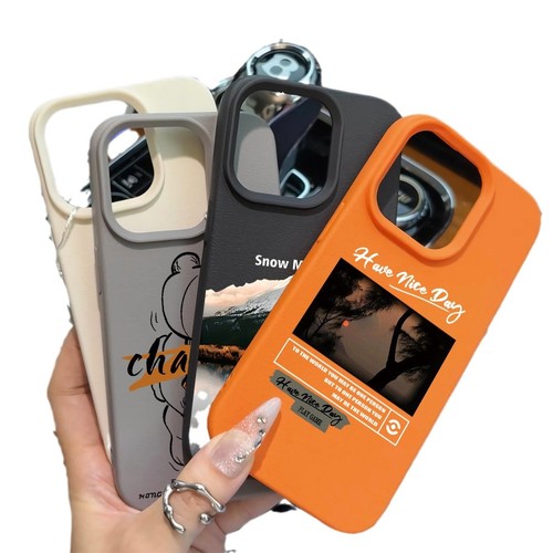 Apple iPhone 16 phone case, new iPhone 15 anti-slip lychee pattern for men, 14 Pro Max leather texture silicone, 13 personalized