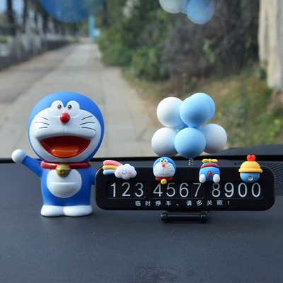 Doraemon car parking number plate | Nömrəli dayanma kartı - black-folding-card-smiling-cloud-dora-blue-ball-standing-dora