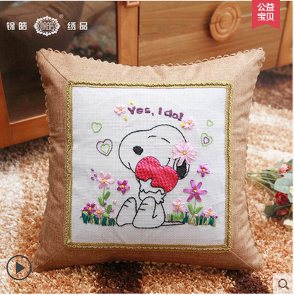 Jinhao bordado fábrica al por mayor hecho a mano bordado Cruz puntada DIY cinta bordado cojín almohada Guangzhou 04