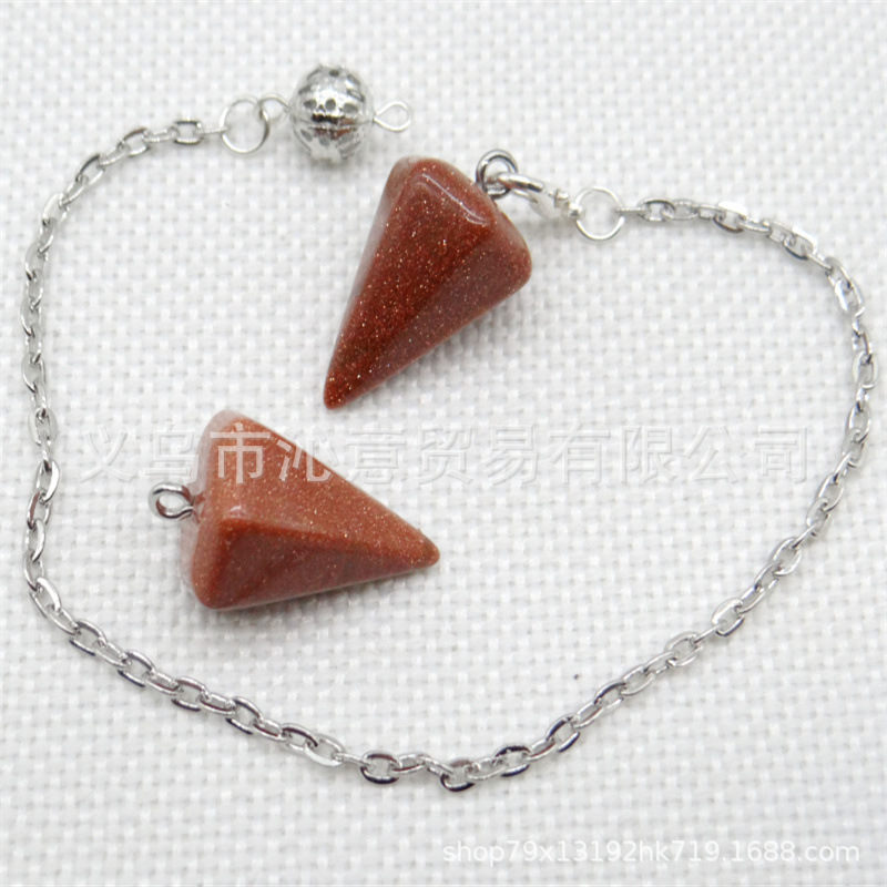 Venta caliente ágata natural cristal piedra preciosa cono hexágono cono colgante DIY cristal colgante espíritu péndulo