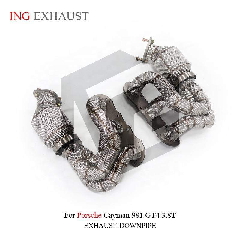 Suitable for Porsche Cayman 981 GT4 3.8T stainless steel manifold downpipe with heat shield