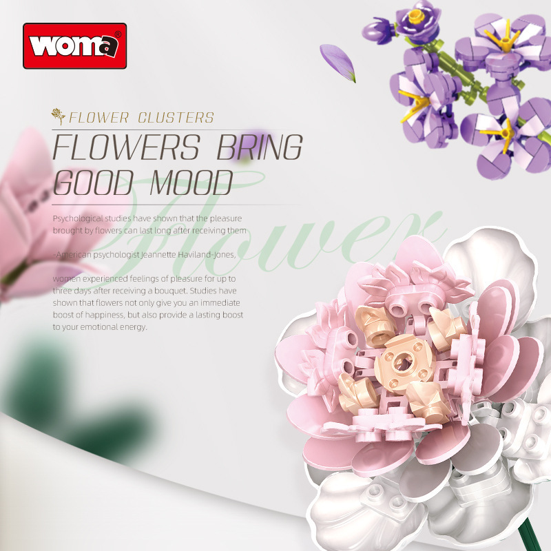国境を越えた新製品 Woma ビルディングブロックフラワーアレンジメント永遠の花束レゴ小粒子教育組み立ておもちゃギフトと互換性あり|undefined