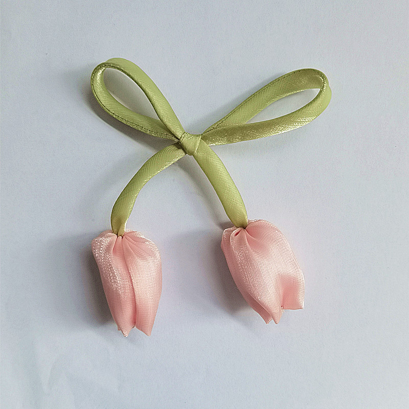 小さな新鮮なチューリップアクセサリー diy ヘアアクセサリーヘアピン手作りリボンつぼみ装飾衣類ケーキバッグアクセサリー|undefined