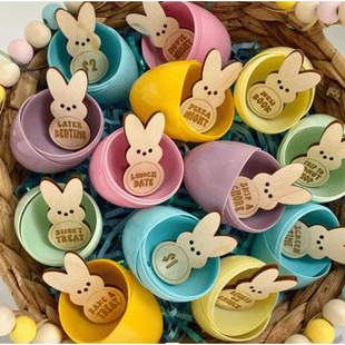 Cross Border Easter Children Reward Bunny Token Easter Egg Stuffing Wooden Egg suit