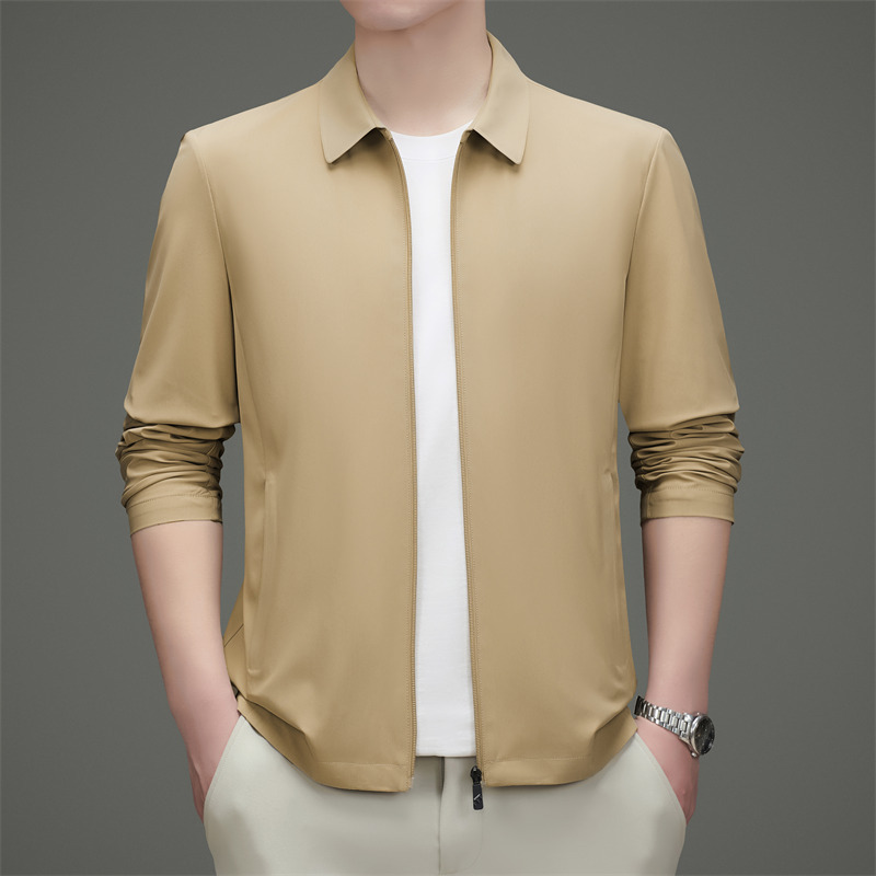 We Are Sincerely Seeking Agents for Men's Mulberry Silk Sun Protection Clothing, 2026 New Fashion Casual Style for Middle-Aged Dads, Wrinkle-Free and Anti-Wrinkle Jackets