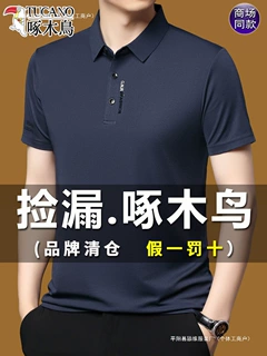 男士短袖t恤翻领夏季新款薄款冰丝半袖中年爸爸装宽松大码POLO衫