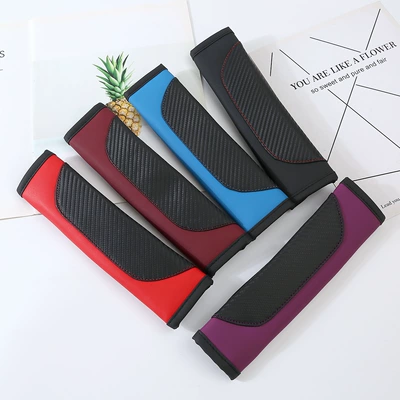 Car Carbon Fiber Pattern Seat — Seat belt shoulder pad
