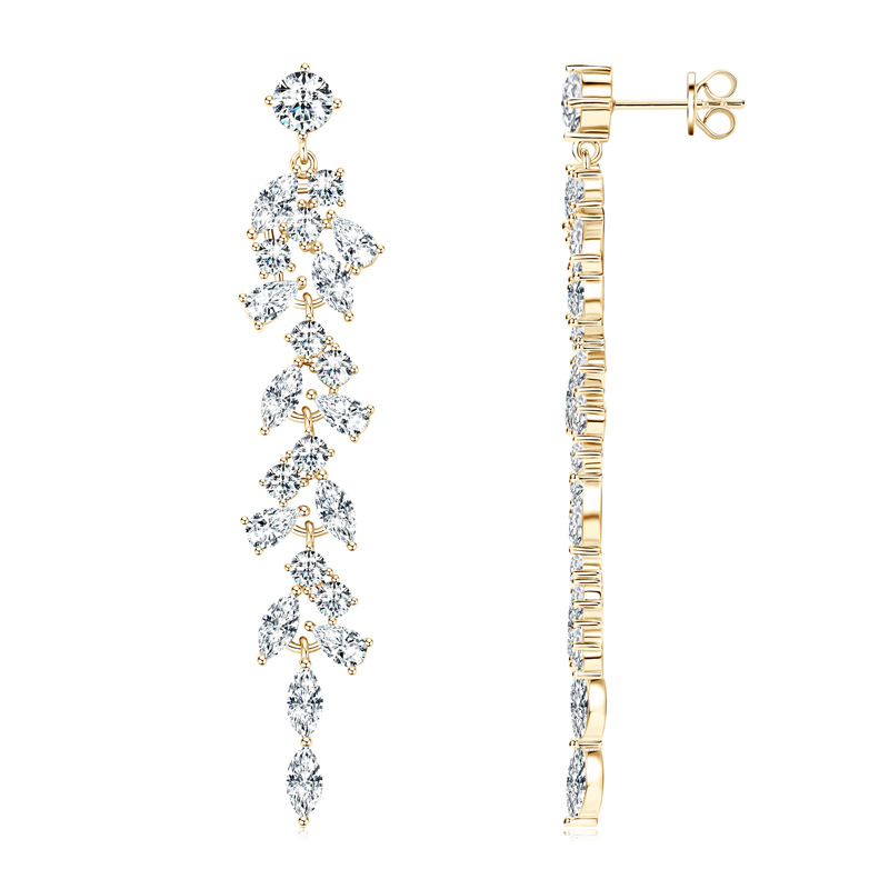 Glimmering Luxury Fringed Earrings in S925 Sterling Silver with Zircon Highlights for Fashionable Girls