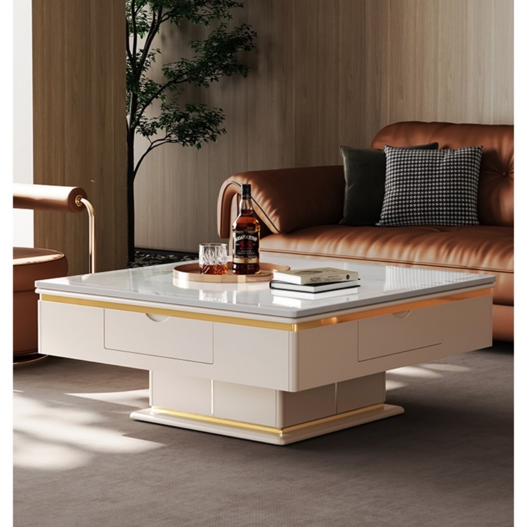 Mesa de mahjong eléctrica de elevación, sala de estar para el hogar, mesa de centro de roca, mesa de comedor automática, mesa de centro, máquina de mahjong, multifunción integrada