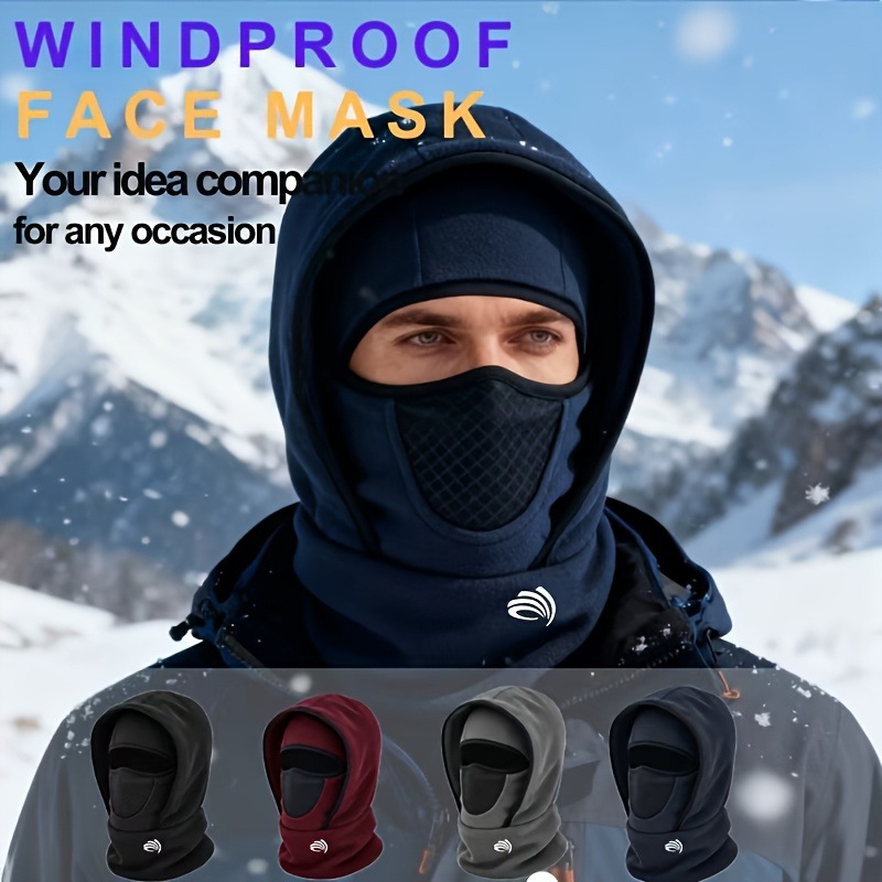 Cross-Border Popular Outdoor Warm Pullover Hat for Men, Integrated Neck Warmer, Sports Cycling Hat, Neck Protection, Windproof Ski Pullover Hat