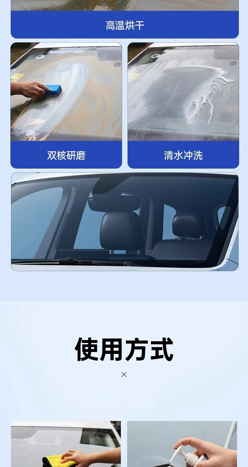 Car Glass Oil Film Remover, Foam-Type Front Windshield Cleaner, Powerful Oil Stain Remover, Car Window Maintenance Cleaning Agent