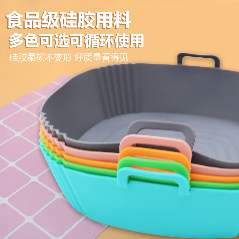 Bandeja de almohadilla de olla de freidora de aire de silicona transfronteriza bandeja de horno plegable freidora multifuncional almohadilla resistente al calor de alta temperatura